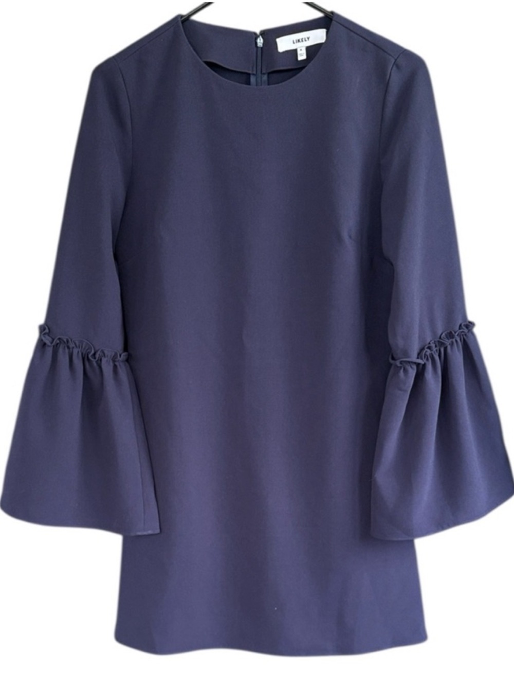 EUC LIKELY Bell Sleeve Shift dress Blue Size 6